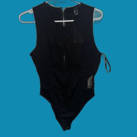 Forever 21 Tops - NWT Forever 21 Mesh Zip Up Body Suit size: Large